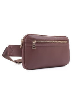 Slim Vegan Leather Fanny Pack FC19515 COFFEE